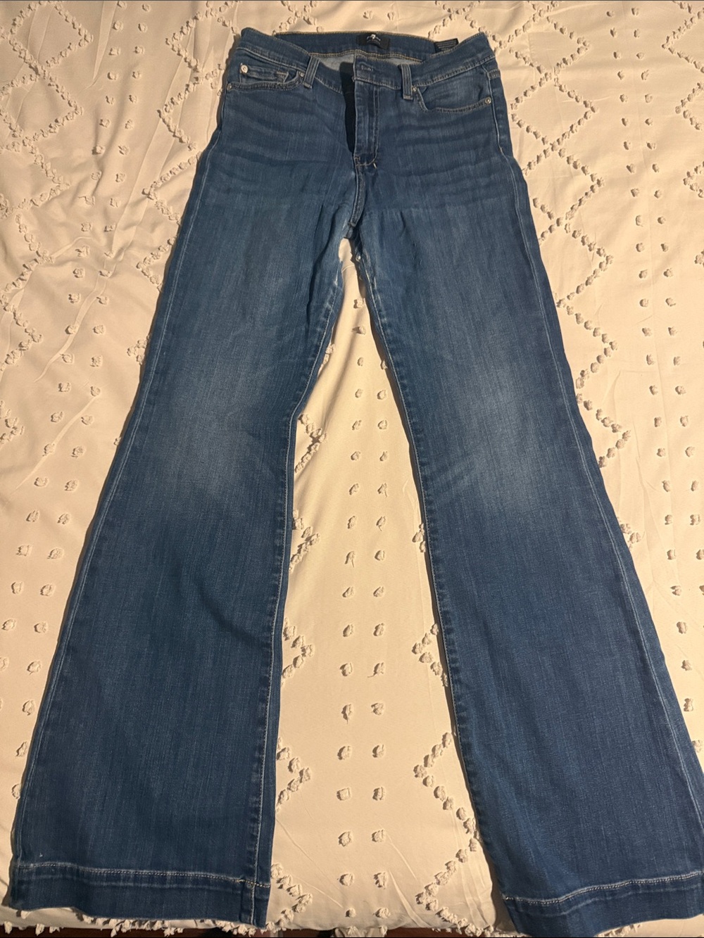7 For All Mankind Medium Blue Flare Jeans